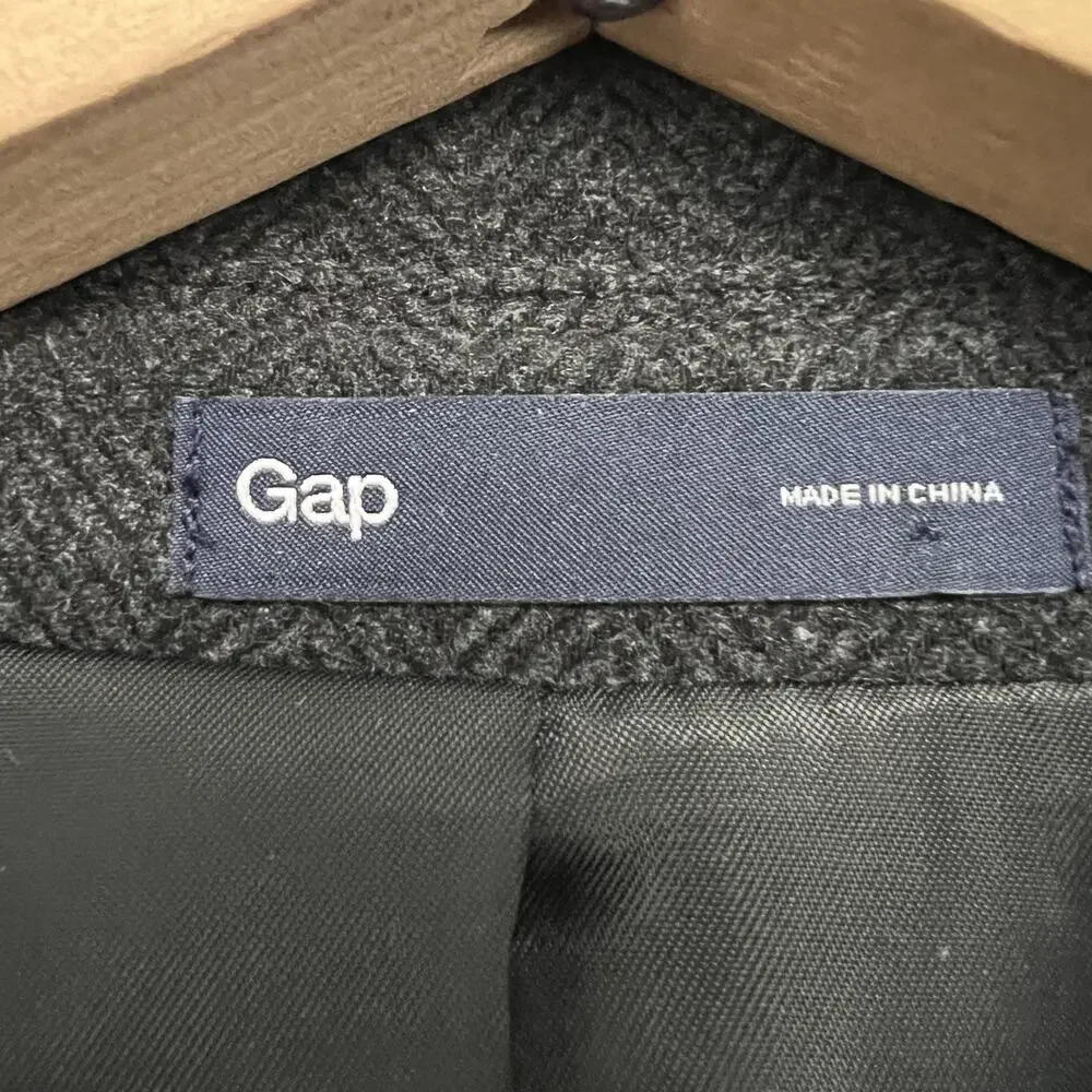 Gap Blazer Mens XL‎ Slim Gray Herringbone Sport Jacket Classic Y2K 2010 Altered
